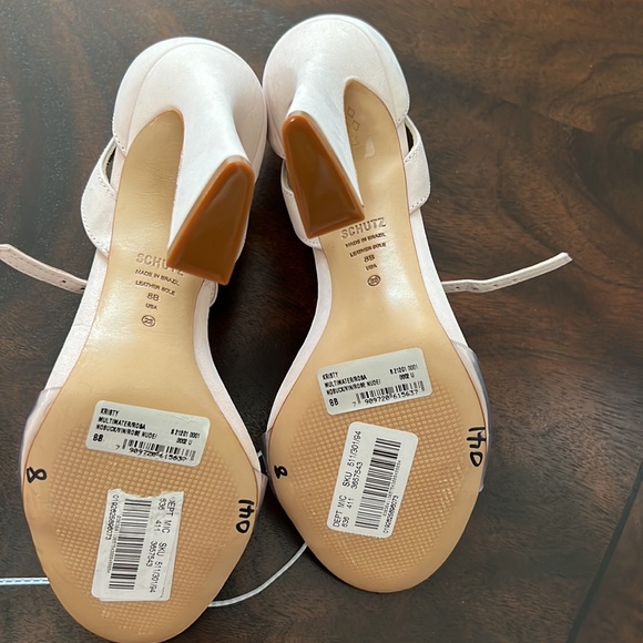 Schutz Kristy Suede Clear Vinyl Ankle Strap Dress Sandals. - Picture 12 of 12